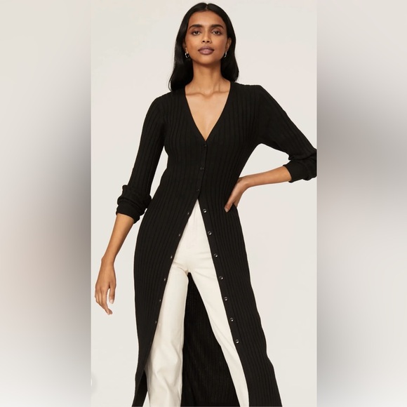 Club Monaco Ribbed Cardigan Dress - Picture 3 of 7